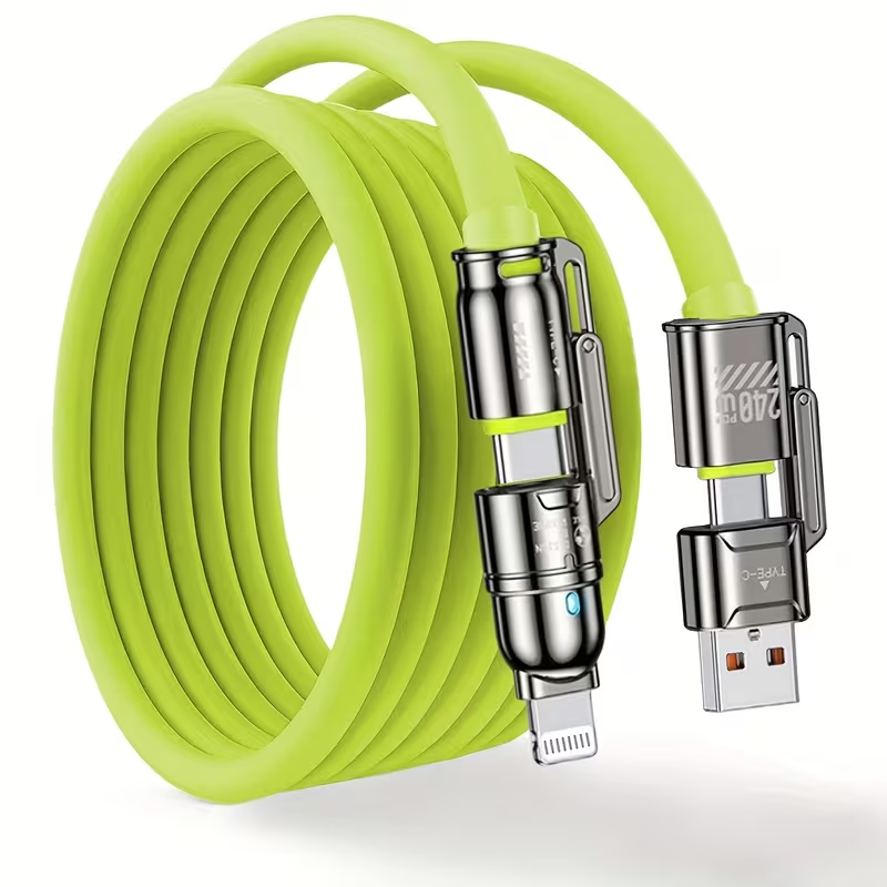Limited Time: 30% OFF⚡  Max 4‑In‑1 Fast Charging Cable | Thick Silicone | Universal for iPhone 15/16, MacBook, Switch & Steam Deck