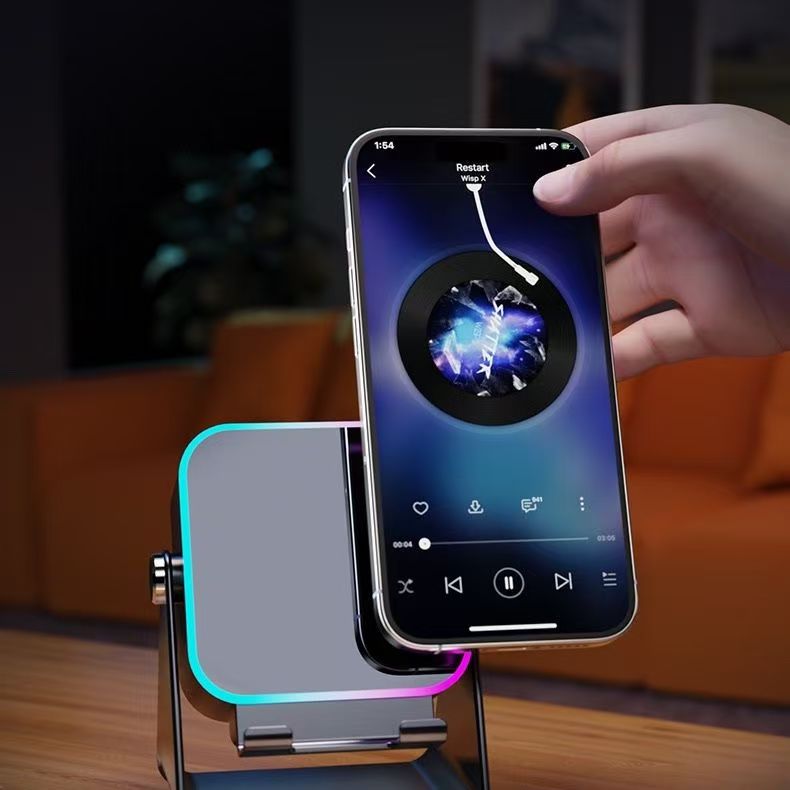 Limited Time: 30% OFF⚡ Smart Sensing Desktop Phone Stand Speaker with Surround Sound & RGB
