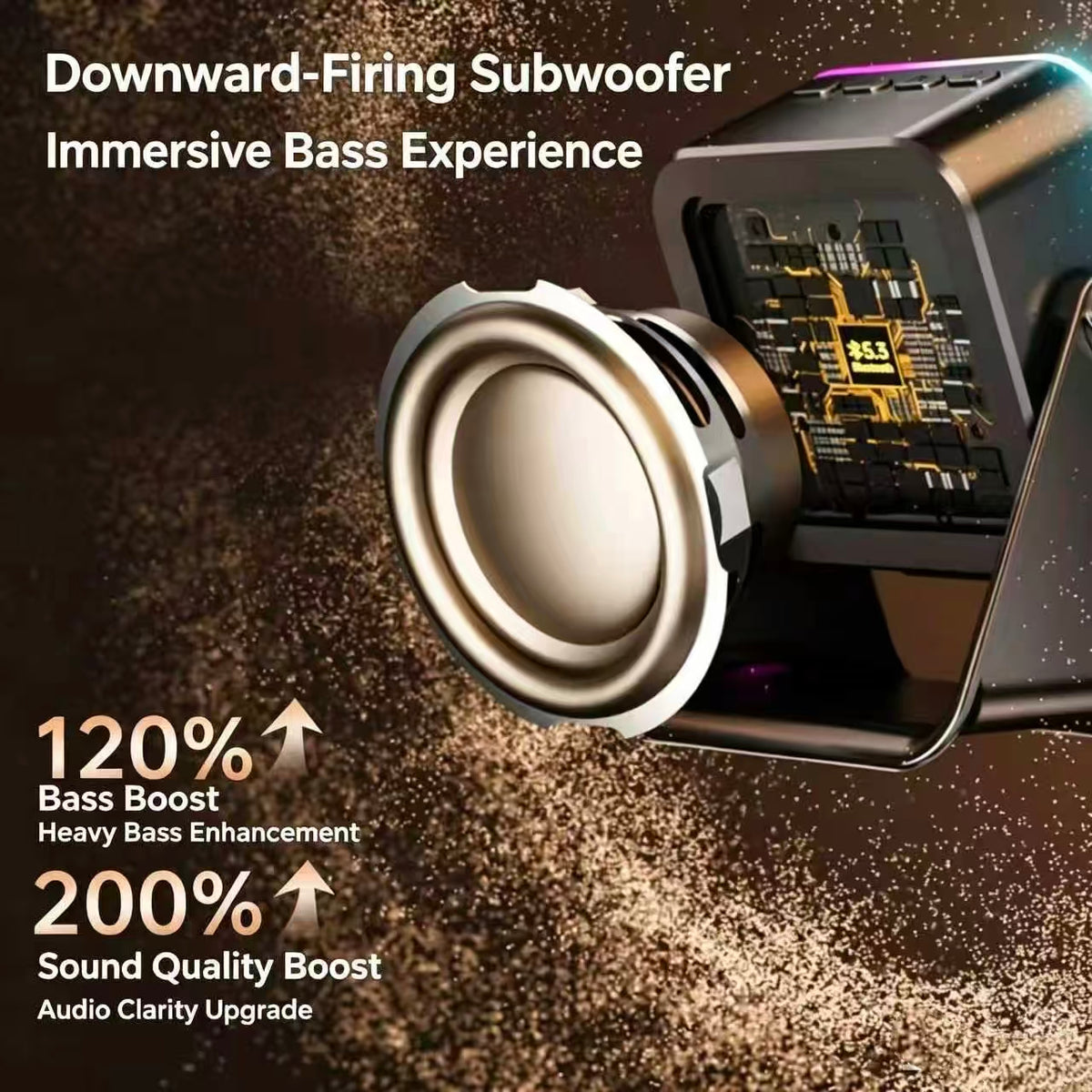 Limited Time: 30% OFF⚡ Smart Sensing Desktop Phone Stand Speaker with Surround Sound & RGB