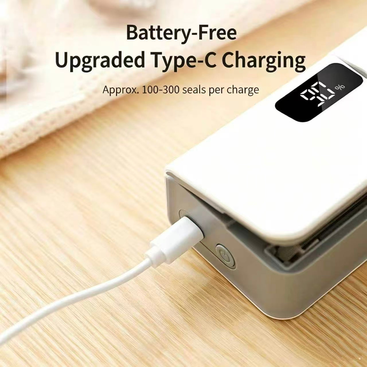 Limited Time: 30% OFF⚡Portable Rechargeable Handheld Bag Heat Sealer, 6‑Speed Adjustable, 100‑300 Times on Full Charge