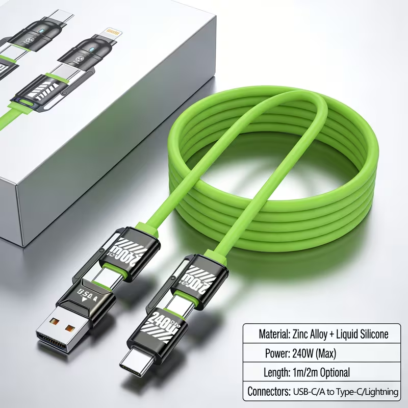 Limited Time: 30% OFF⚡  Max 4‑In‑1 Fast Charging Cable | Thick Silicone | Universal for iPhone 15/16, MacBook, Switch & Steam Deck