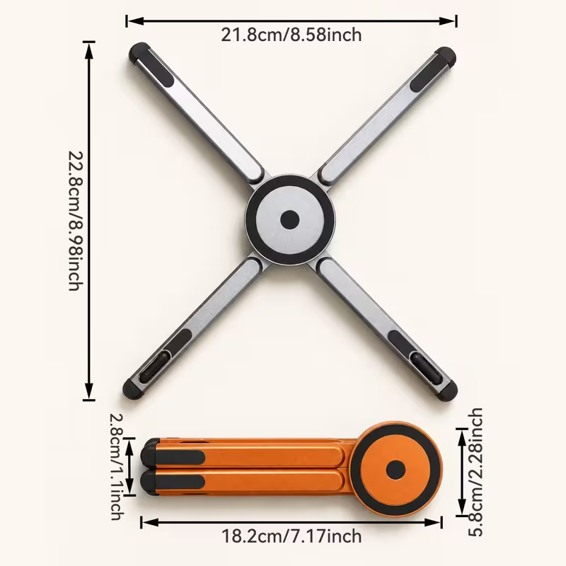 Limited Time: 30% OFF⚡ Foldable Magsafe Magnetic Phone Tripod Stand, Multi‑Device Portable Aluminum Alloy Holder