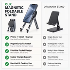 Limited Time: 30% OFF⚡ Foldable Magsafe Magnetic Phone Tripod Stand, Multi‑Device Portable Aluminum Alloy Holder