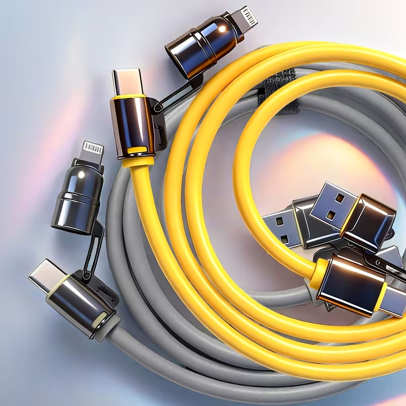 Limited Time: 30% OFF⚡  Max 4‑In‑1 Fast Charging Cable | Thick Silicone | Universal for iPhone 15/16, MacBook, Switch & Steam Deck