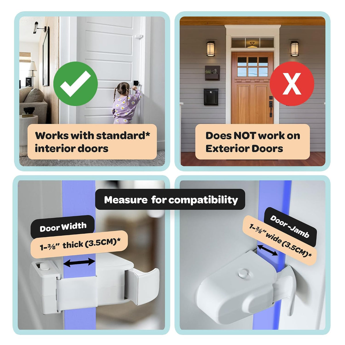Limited Time: 30% OFF⚡ Adjustable No-Drill Door Lever Lock Strap for Pet Proofing & Child Safety
